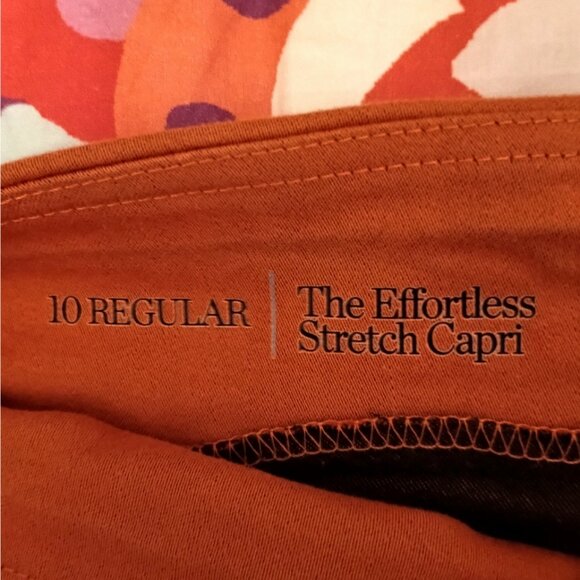 Croft & Barrow Burnt Orange, Capris Sz 10, Stretch, High Rise, Pockets, NWOT - Picture 4 of 4